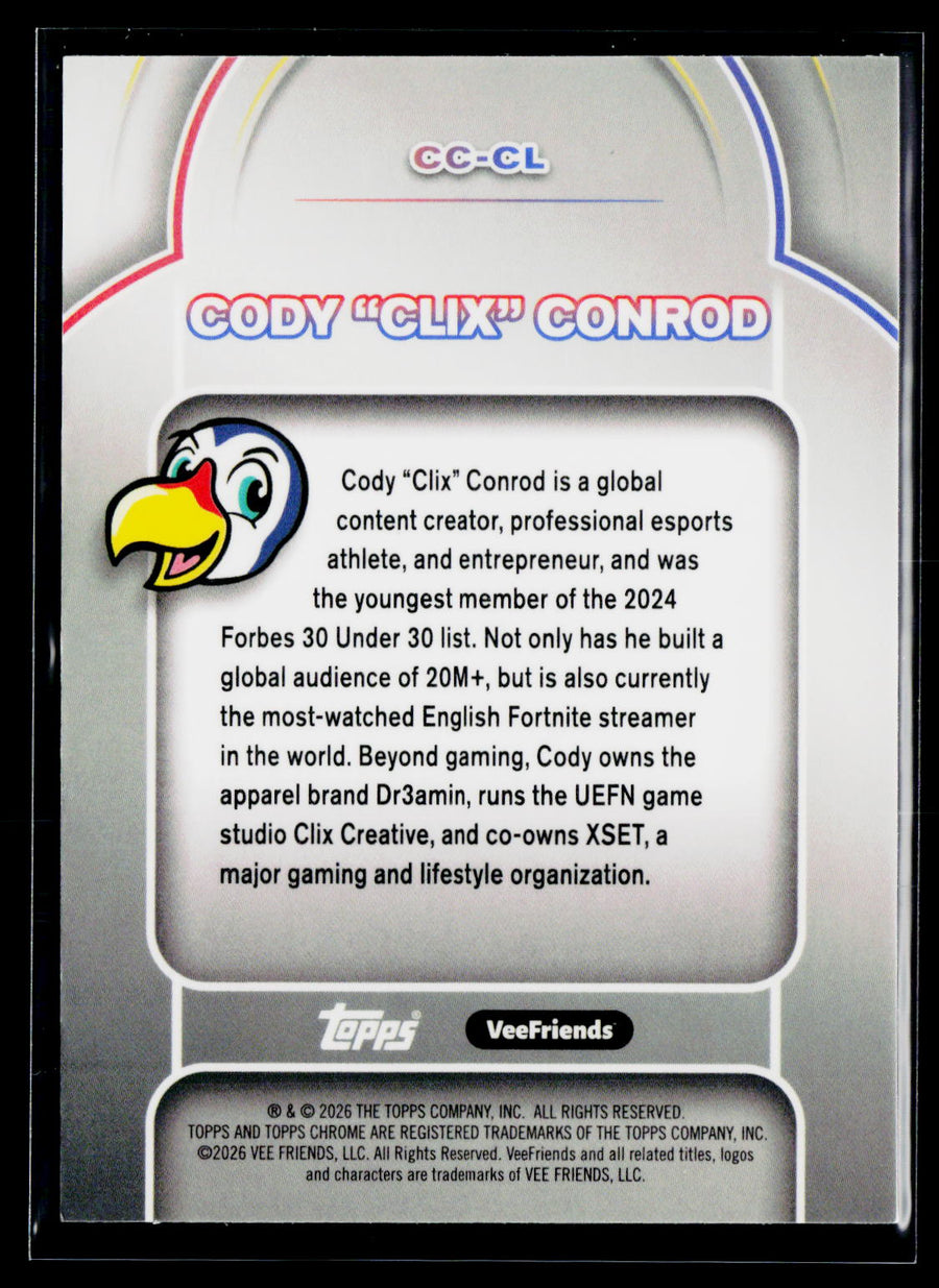 2026 Topps Chrome VeeFriends #CC-CL Cody "Clix" Conrod Content Condors