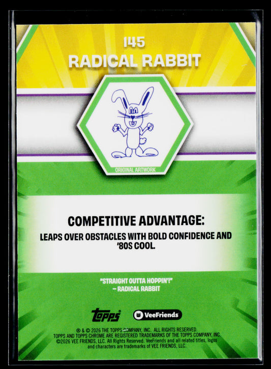 2026 Topps Chrome VeeFriends #145 Radical Rabbit Yellow Refractor
