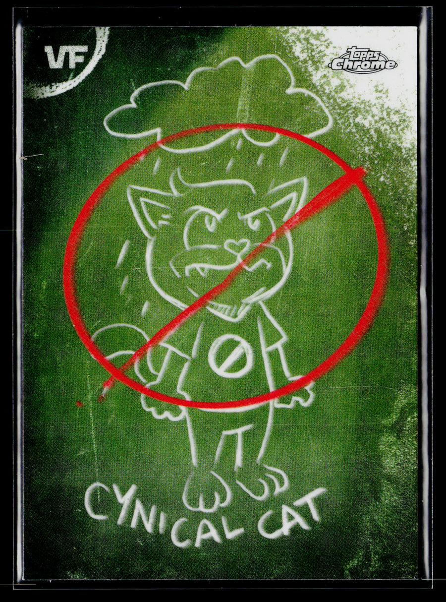2026 Topps Chrome VeeFriends #C-1 Cynical Cat Chalkboard