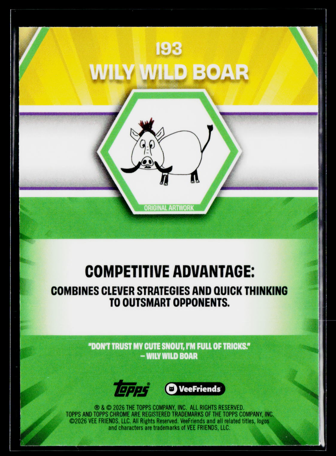2026 Topps Chrome VeeFriends #193 Wily Wild Boar