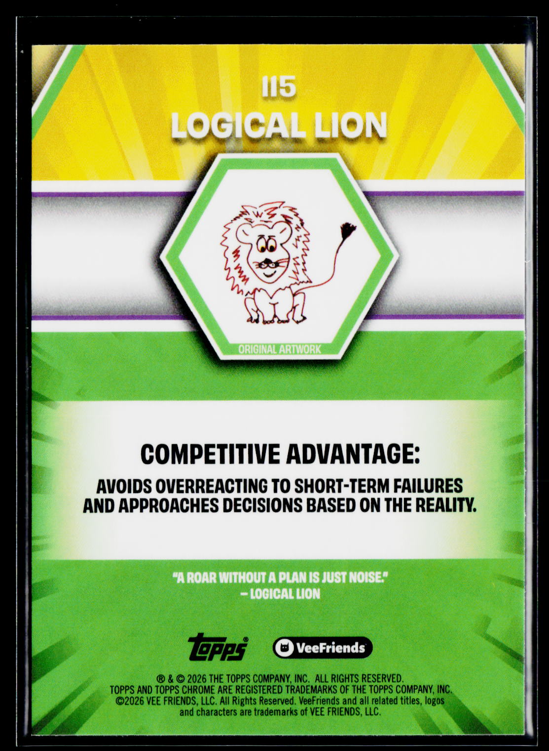 2026 Topps Chrome VeeFriends #115 Logical Lion
