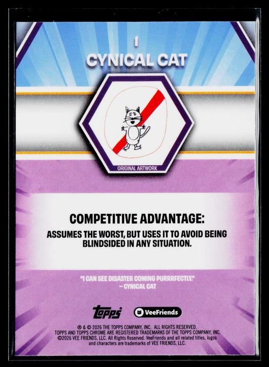 2026 Topps Chrome VeeFriends #1 Cynical Cat