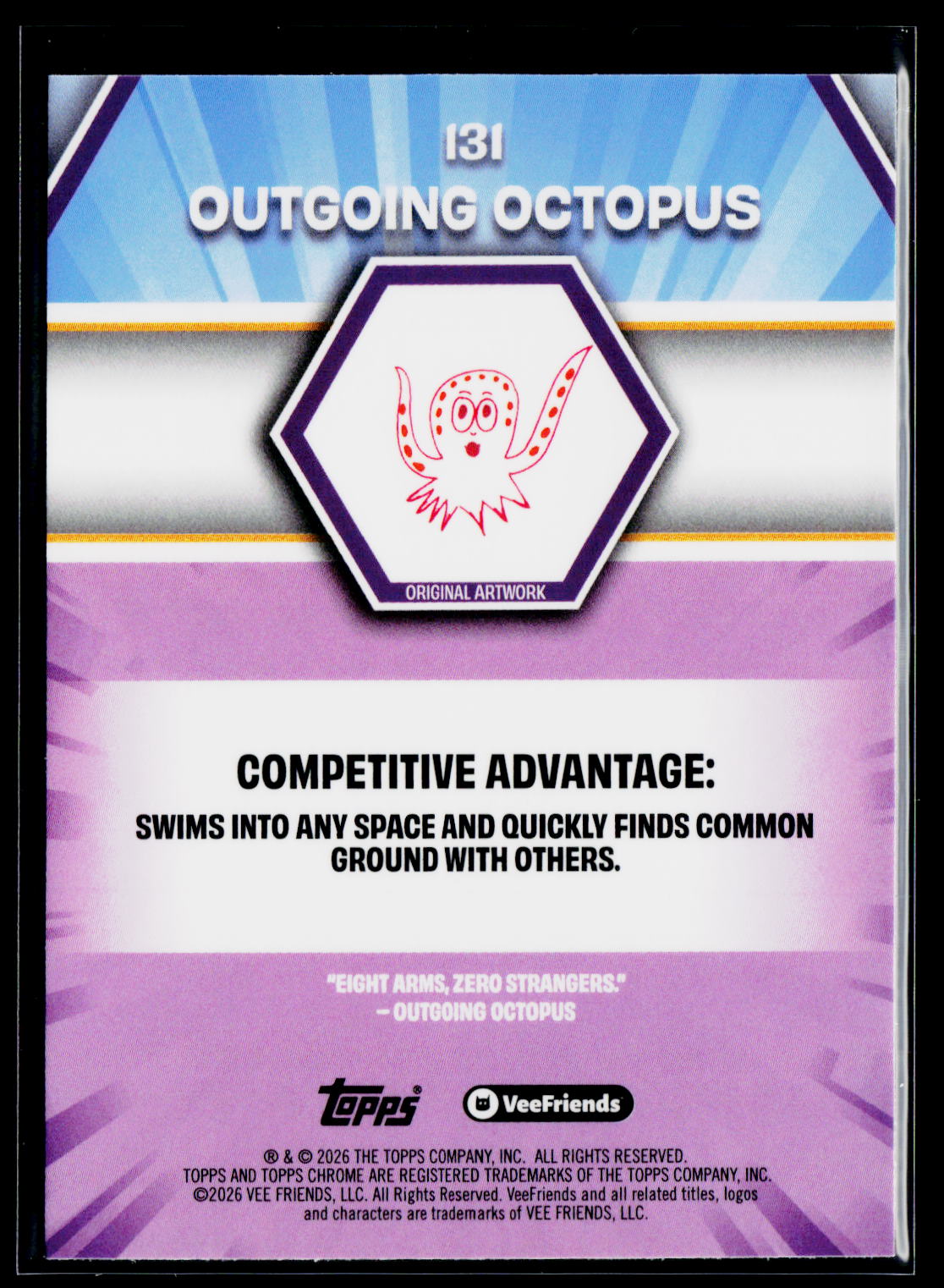 2026 Topps Chrome VeeFriends #131 Outgoing Octopus