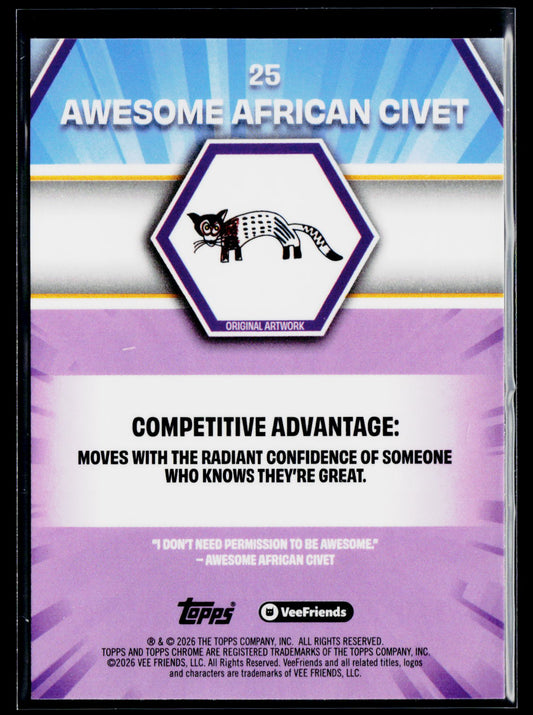 2026 Topps Chrome VeeFriends #25 Awesome African Civet