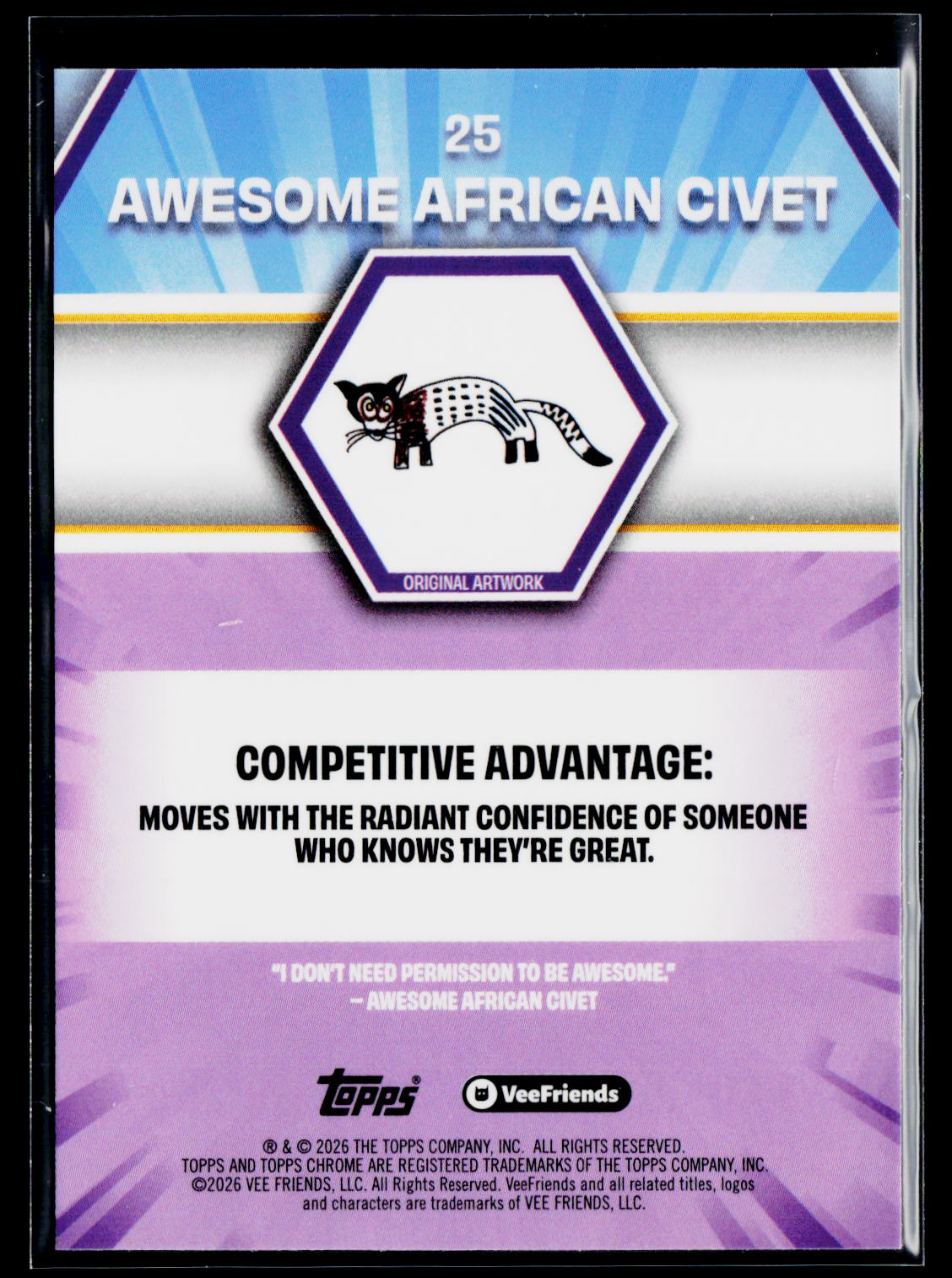2026 Topps Chrome VeeFriends #25 Awesome African Civet