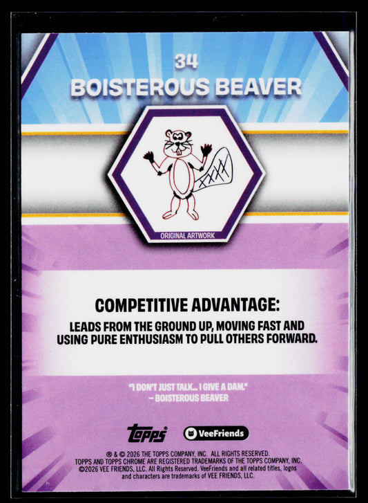 2026 Topps Chrome VeeFriends #34 Boisterous Beaver