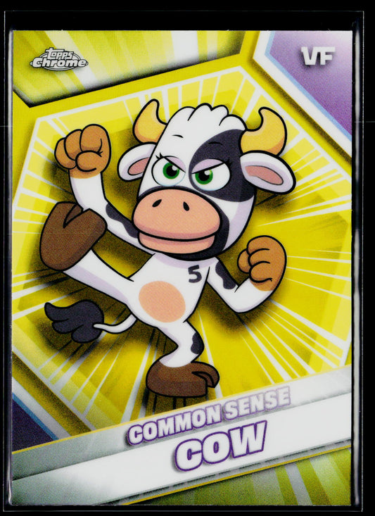 2026 Topps Chrome VeeFriends #49 Common Sense Cow Yellow Refractor