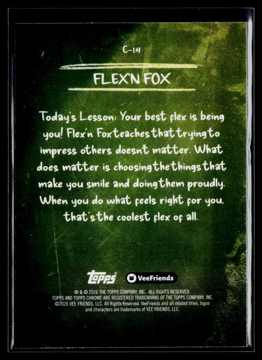 2026 Topps Chrome VeeFriends #C-14 Flex'n Fox Chalkboard