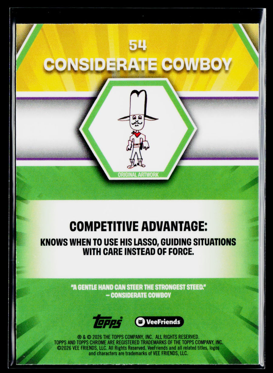 2026 Topps Chrome VeeFriends #54 Considerate Cowboy Yellow Refractor
