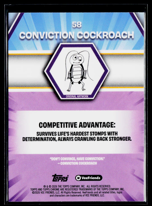2026 Topps Chrome VeeFriends #58 Conviction Cockroach