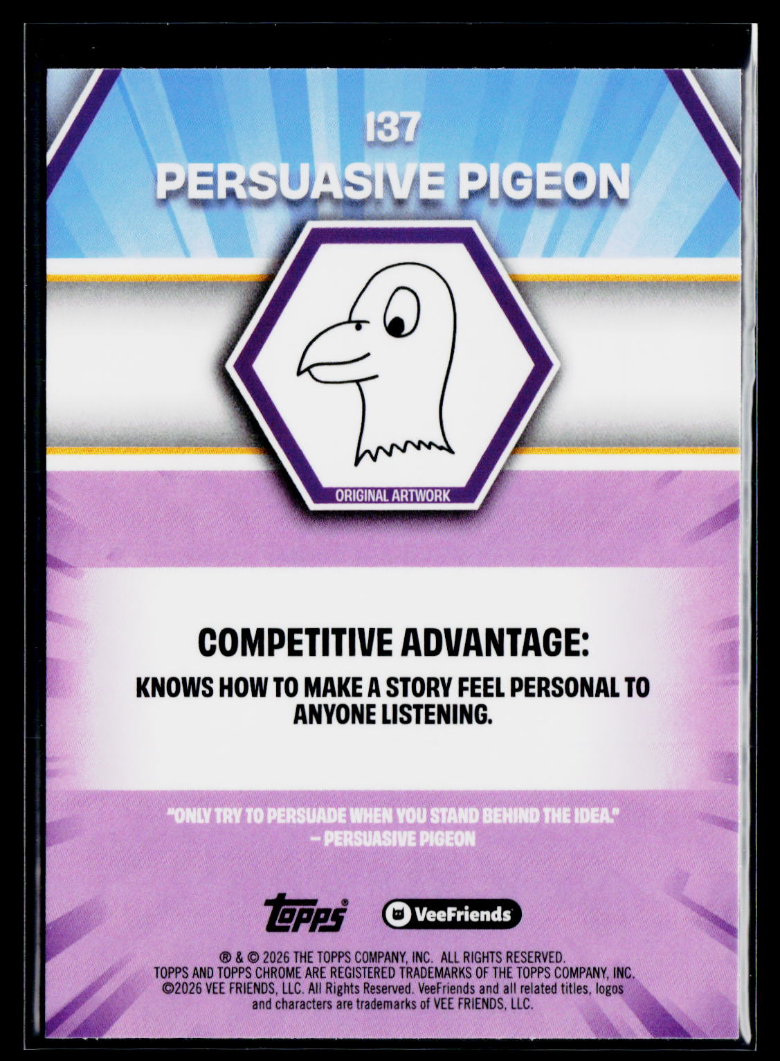 2026 Topps Chrome VeeFriends #137 Persuasive Pigeon