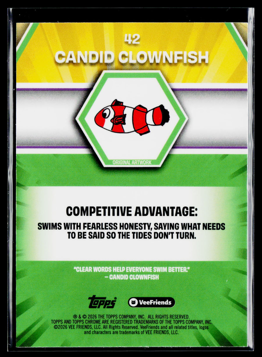 2026 Topps Chrome VeeFriends #42 Candid Clownfish Yellow Refractor