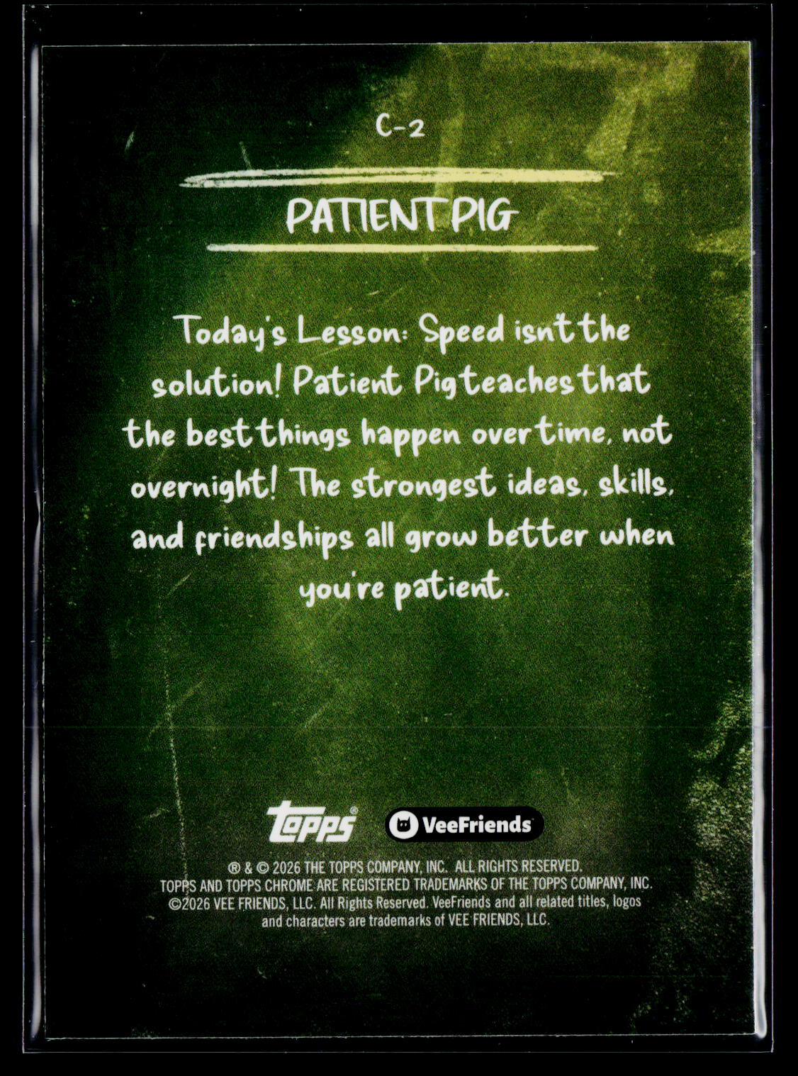 2026 Topps Chrome VeeFriends #C-2 Patient Pig Chalkboard