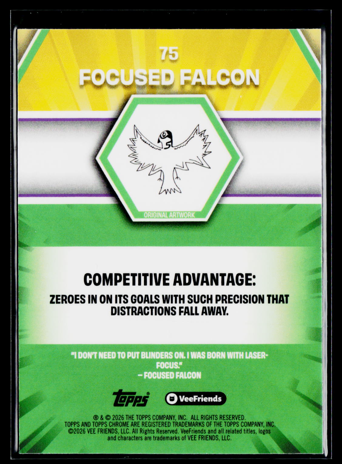 2026 Topps Chrome VeeFriends #75 Focused Falcon X-Fractor