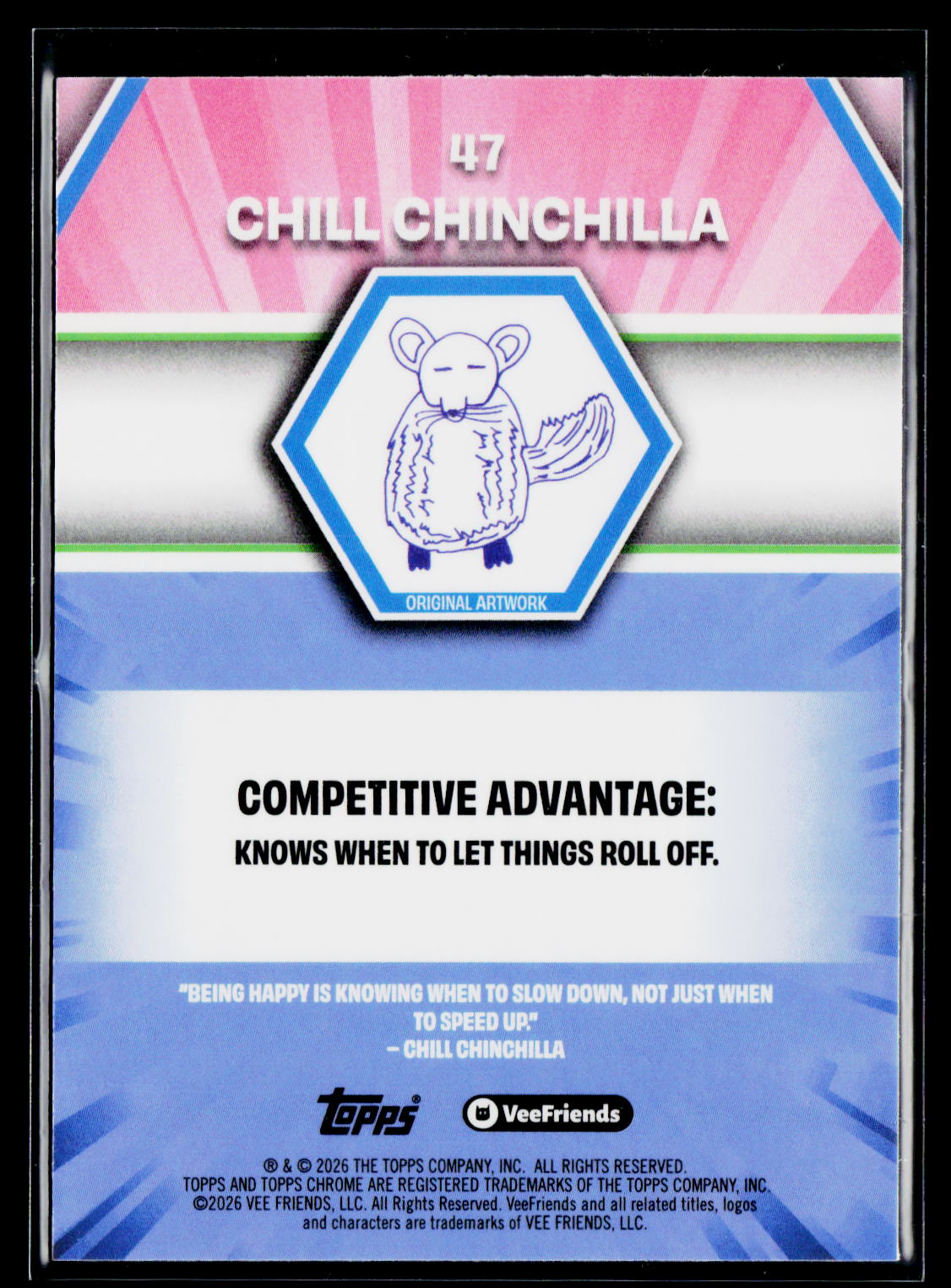 2026 Topps Chrome VeeFriends #47 Chill Chinchilla Purple Refractor /75