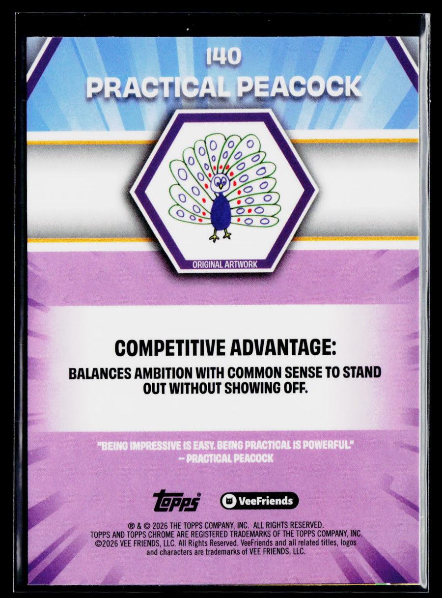 2026 Topps Chrome VeeFriends #140 Practical Peacock
