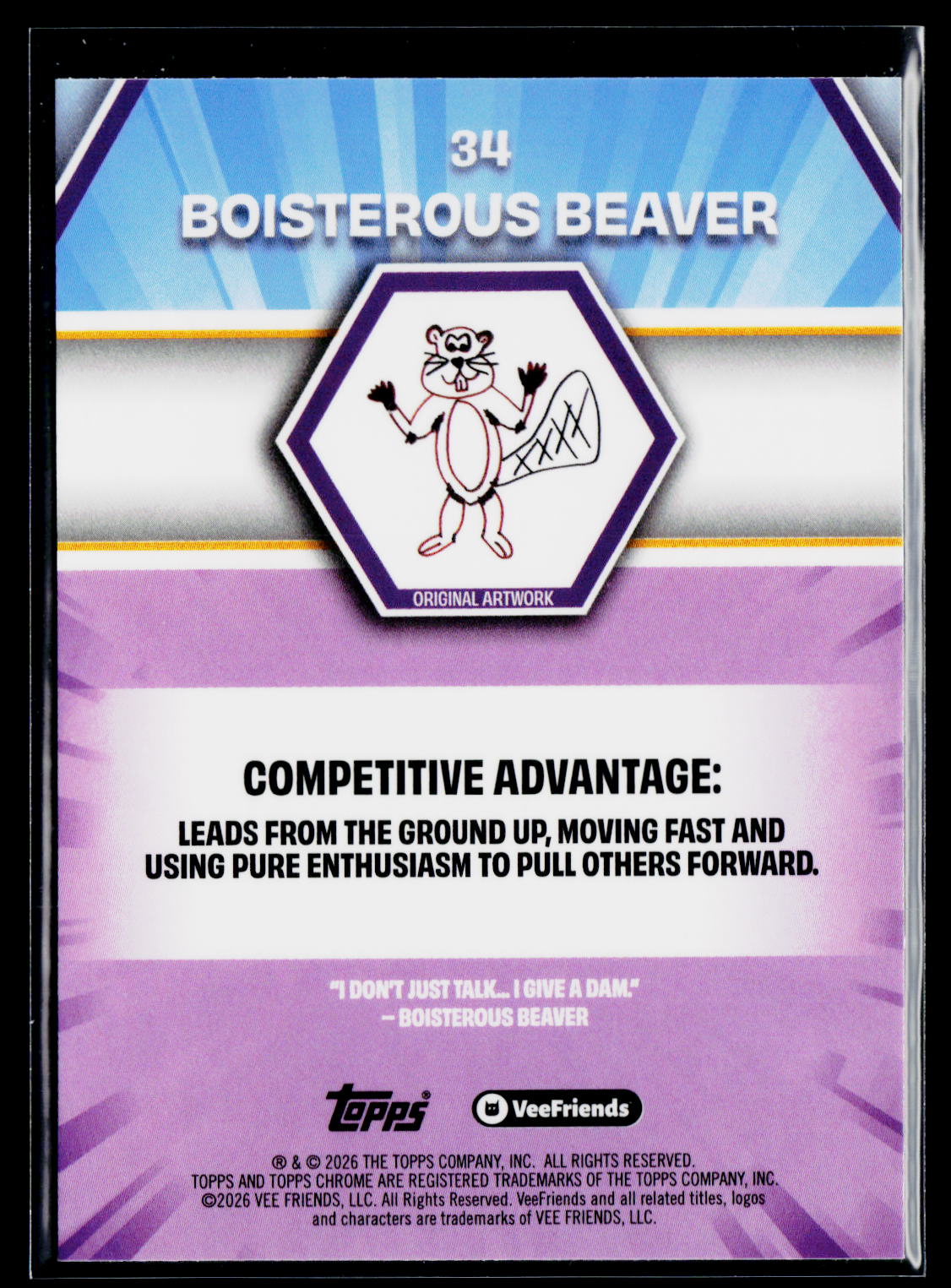 2026 Topps Chrome VeeFriends #34 Boisterous Beaver