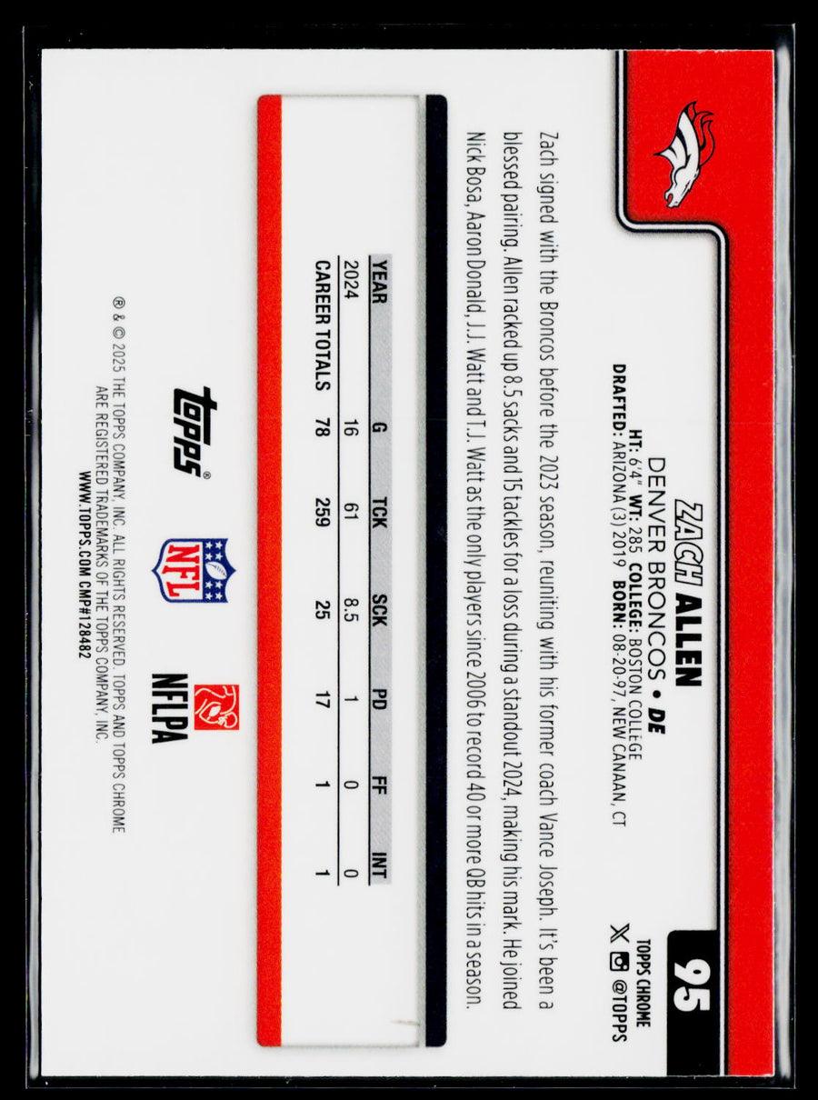 2025 Topps Chrome #95 Zach Allen Lightboard Logo
