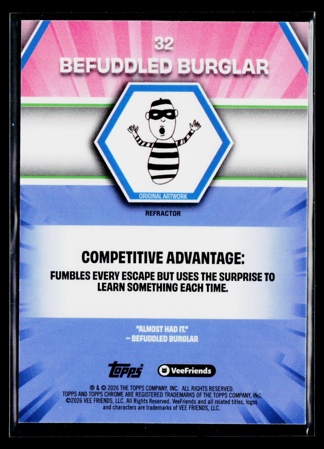 2026 Topps Chrome VeeFriends #32 Befuddled Burglar