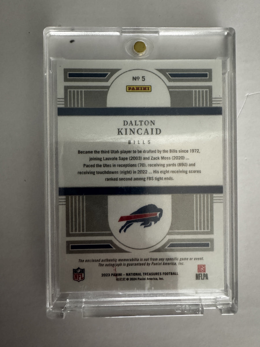 2023 Panini National Treasures 5 Dalton Kincaid Rookie RC Signatures RPA #/86
