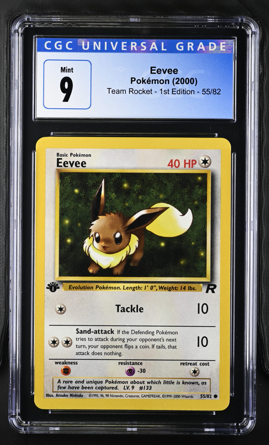 2000 Team Rocket - 1st Ed. #55/82 Eevee CGC 9
