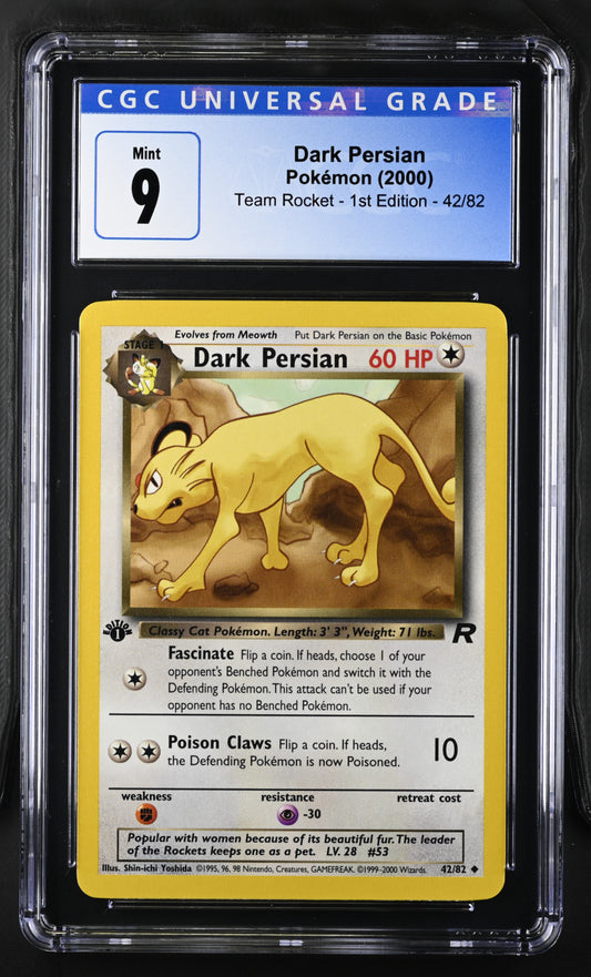 2000 Team Rocket - 1st Ed. #42/82 Dark Persian CGC 9