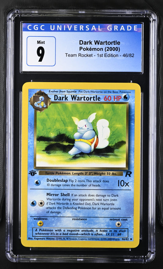 2000 Team Rocket - 1st Ed. #46/82 Dark Wartortle CGC 9