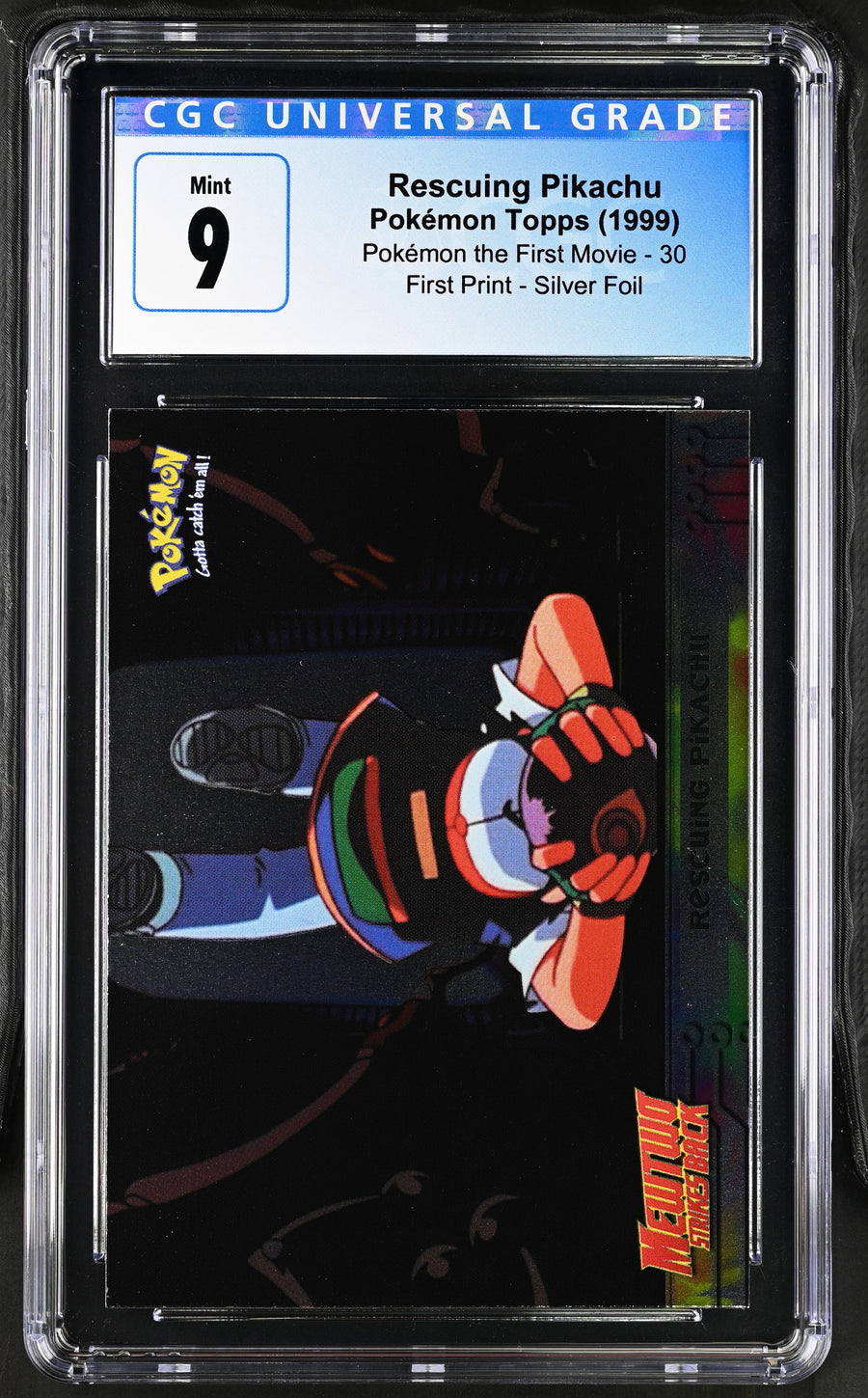 1999 Pok^mon the First Movie #30 Rescuing Pikachu CGC 9