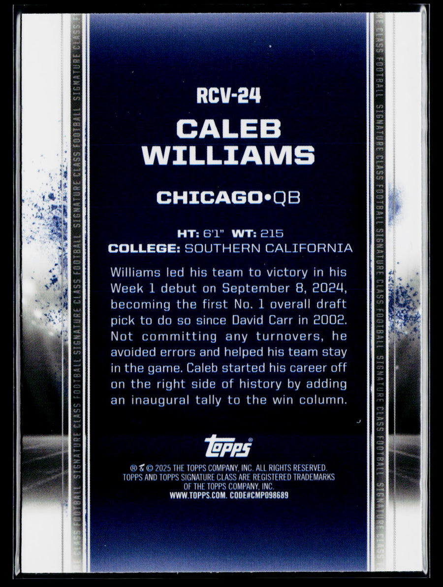 2024 Topps Signature Class RCV-24 Caleb Williams Variation Pandora Refractor