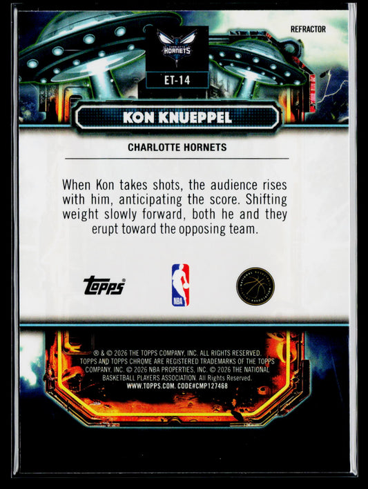 2025-26 Topps Chrome Cosmic ET-14 Kon Knueppel Extraterrestrial Refractor