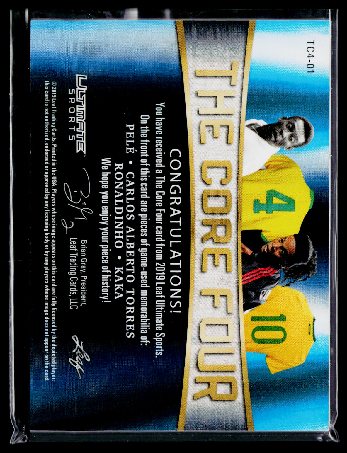 2019 Leaf Ultimate Sports The Core 4 TC4-01 Pelé Torres Ronaldinho Kaka /2