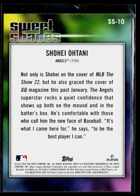 2022 Topps #SS-10 Shohei Ohtani Sweet Shades Blue