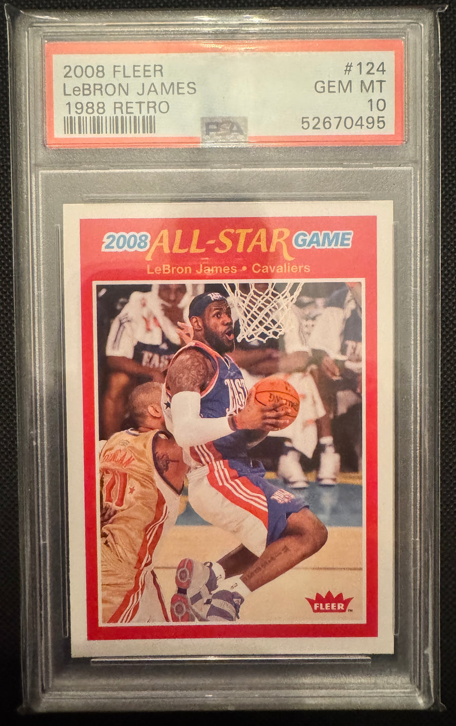2008 Fleer 1988 Retro #124 Lebron James 1988 Retro PSA 10