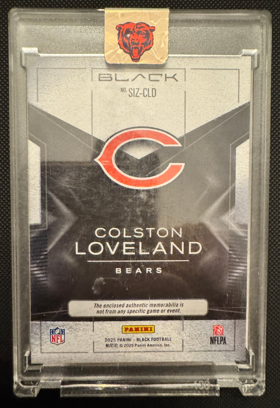 2025 Panini Black #SIZ-CLD Colston Loveland Sizeable Rookie Memorabilia #/199