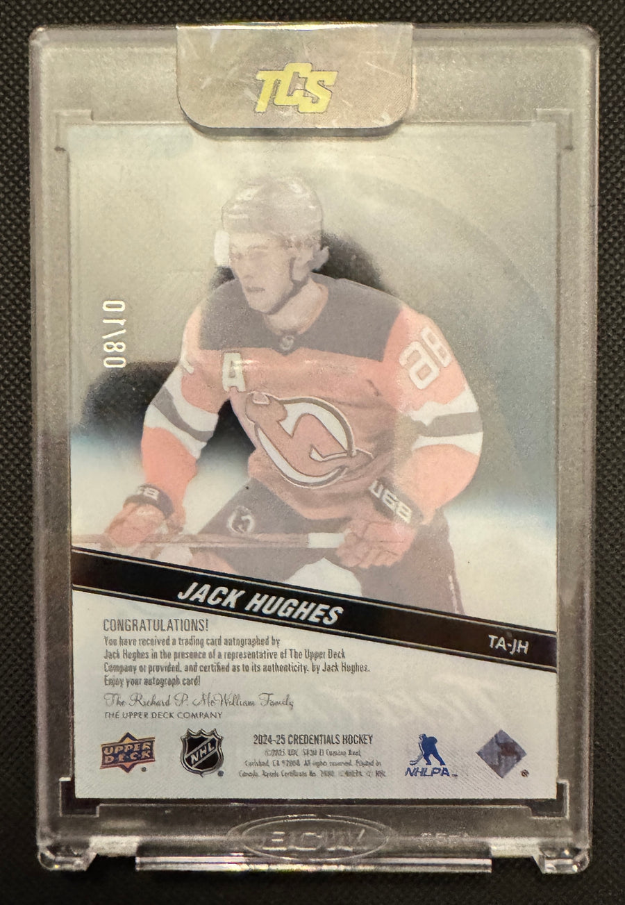 2024-25 Upper Deck Credentials TA-JH Jack Hughes Acetate Ticket Access Autos /10