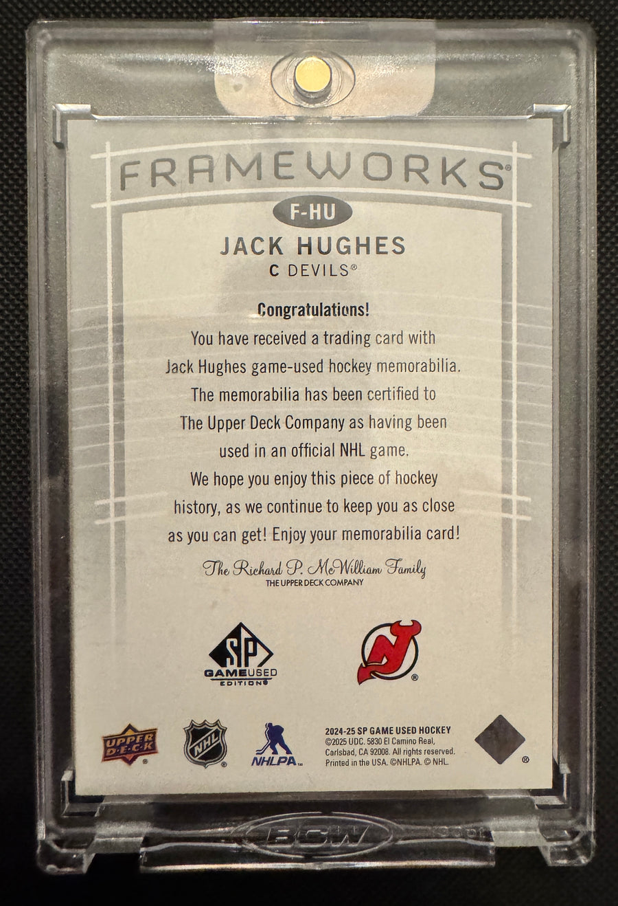 2024-25 SP Game Used #F-HU Jack Hughes Frameworks