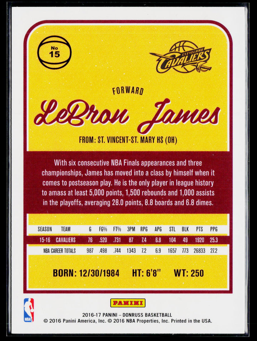 Donruss 2016-17 Donruss 15 LeBron James /
