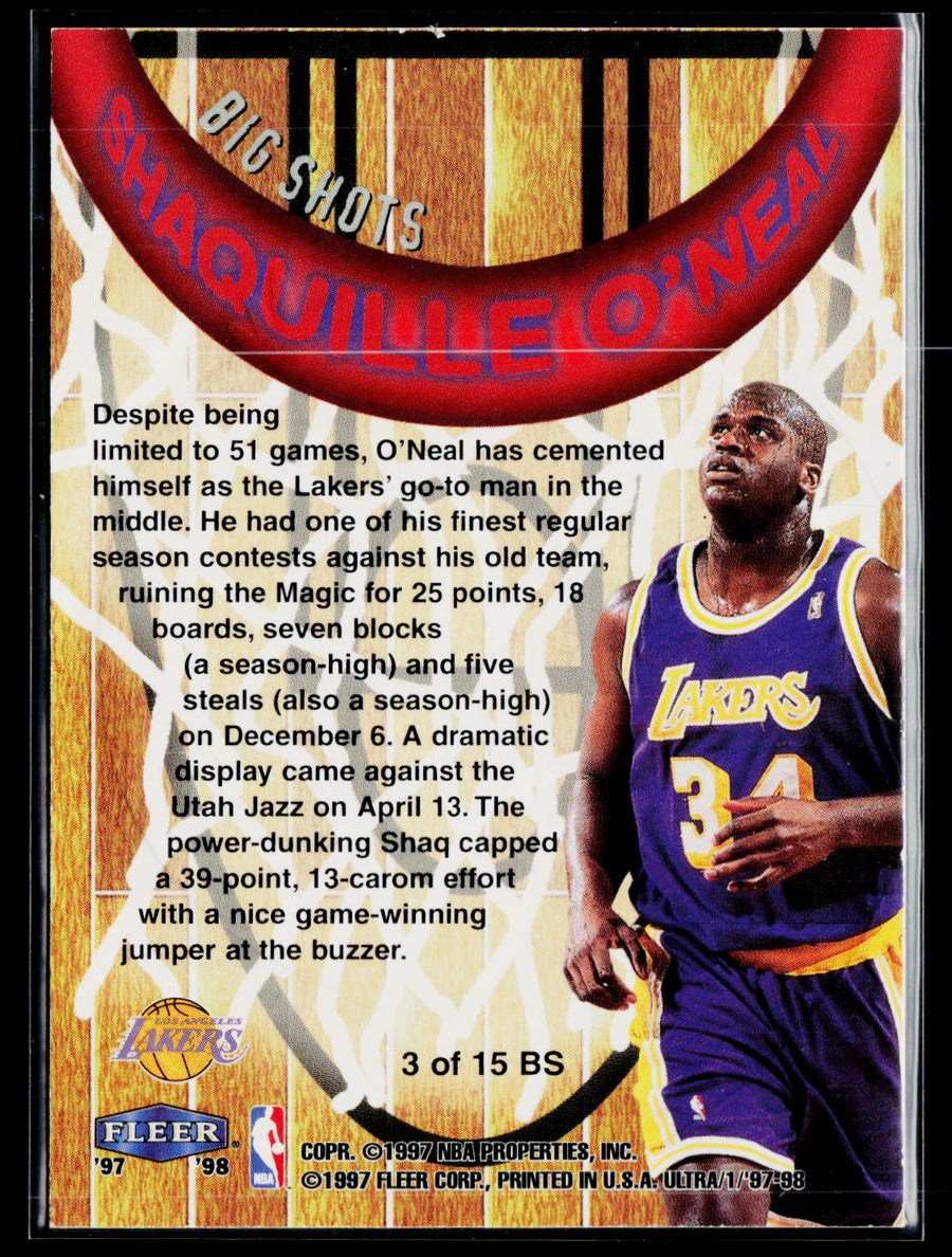 1997-98 Ultra 3 BS Shaquille O'Neal Big Shots /