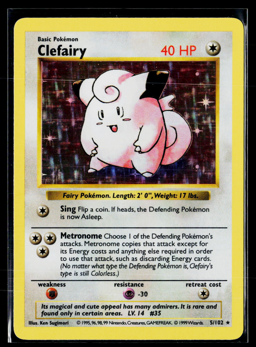 Base Set (Shadowless) 005/102 Clefairy NM