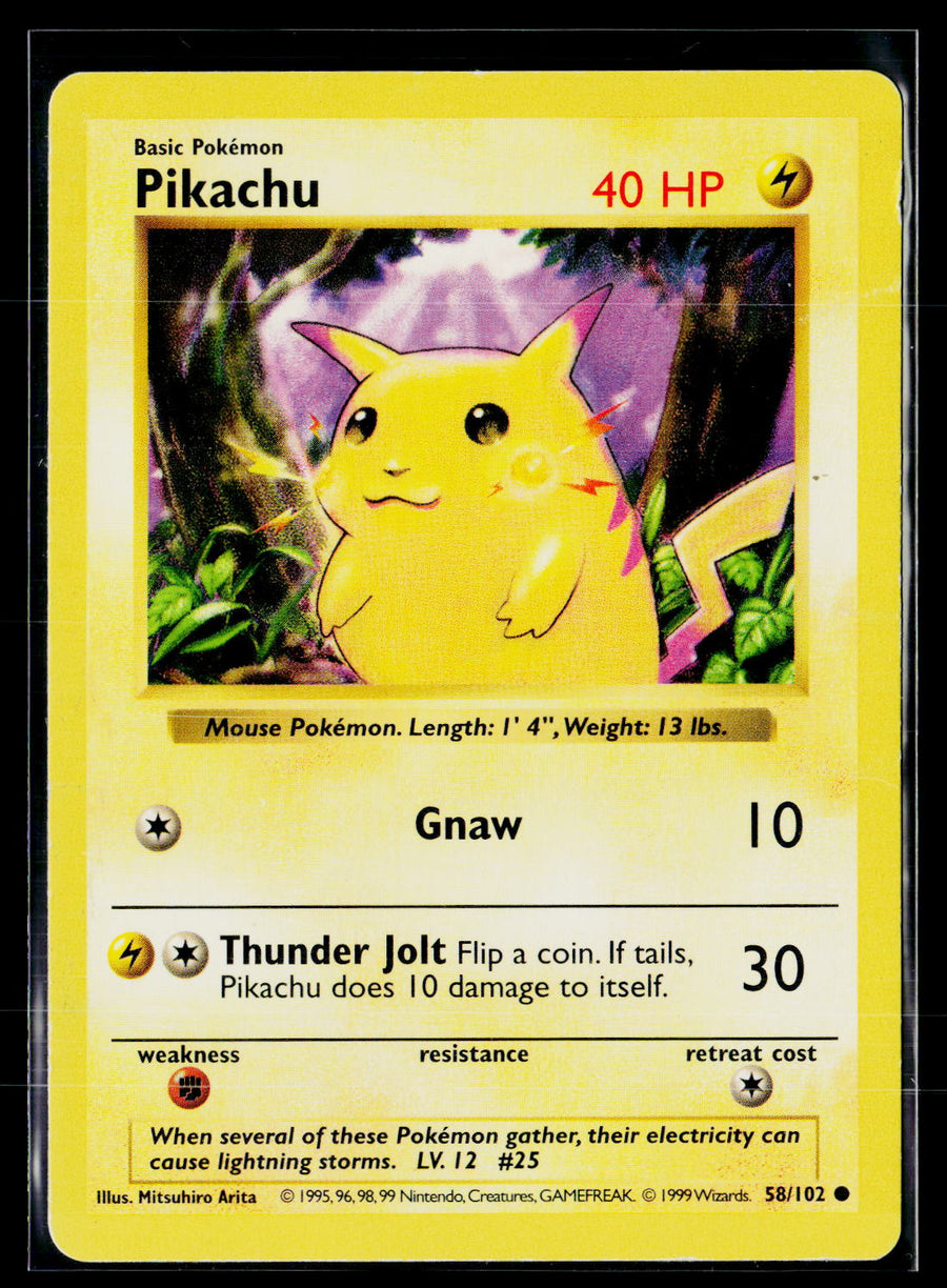 Base Set (Shadowless) 058/102 Pikachu