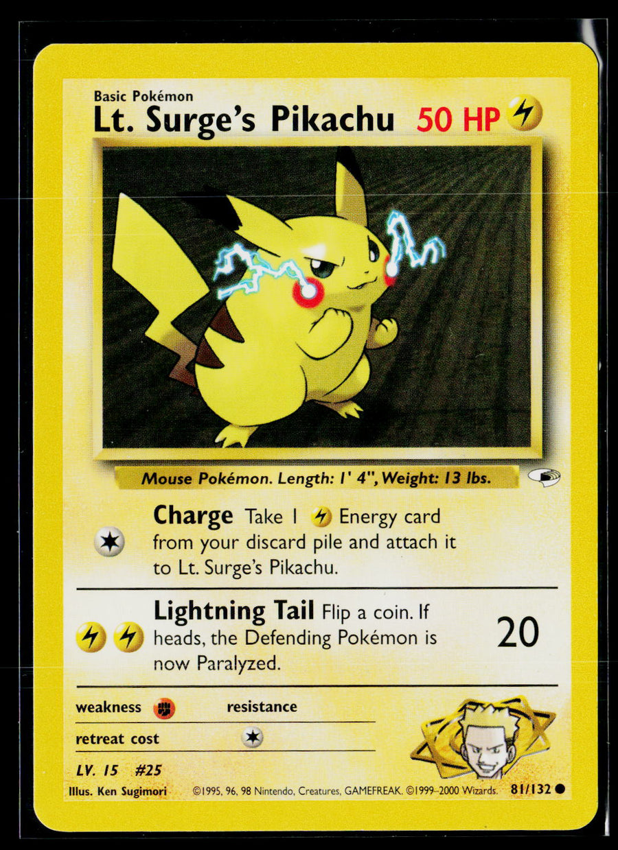 Gym Heroes 081/132 Lt. Surge's Pikachu
