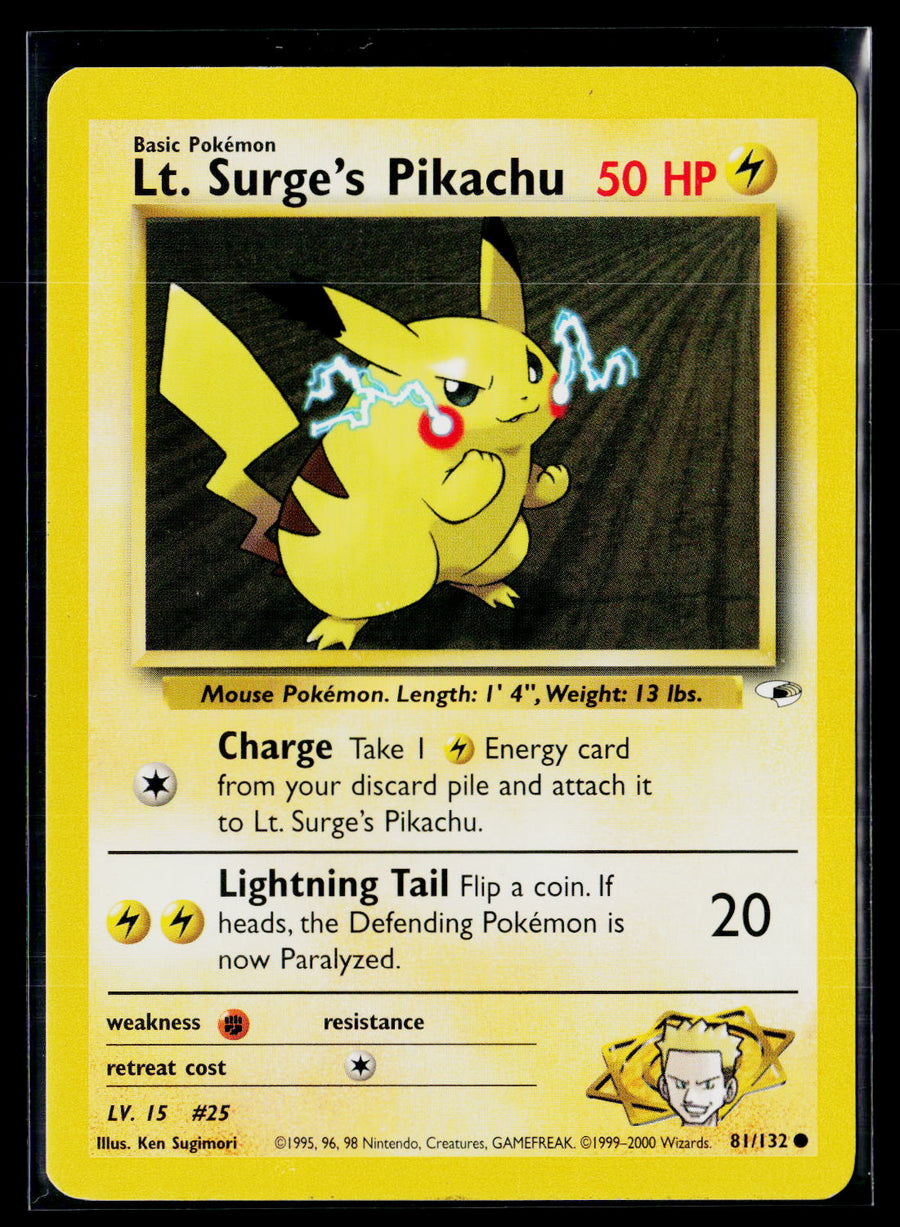 Gym Heroes 081/132 Lt. Surge's Pikachu