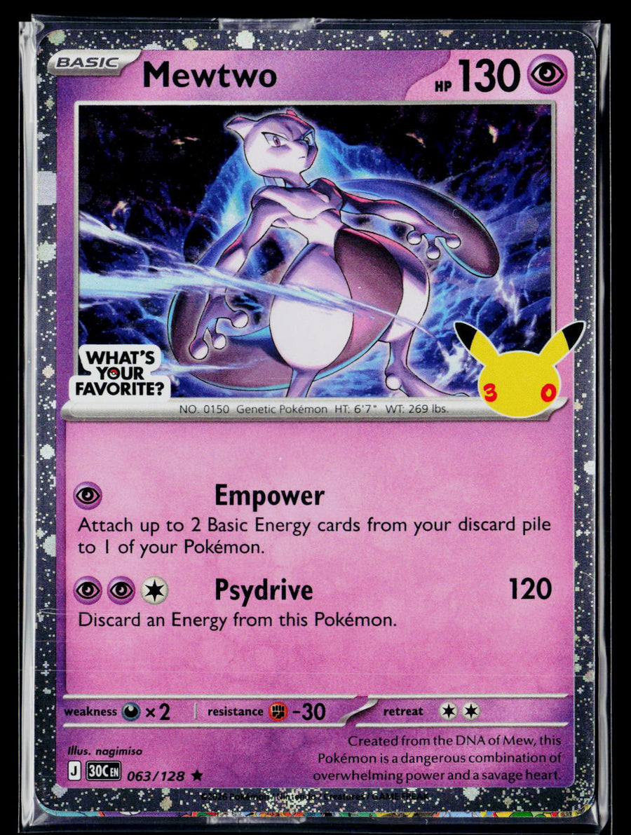 ME: 30th Celebration 063/128 Mewtwo Target Promo Sealed