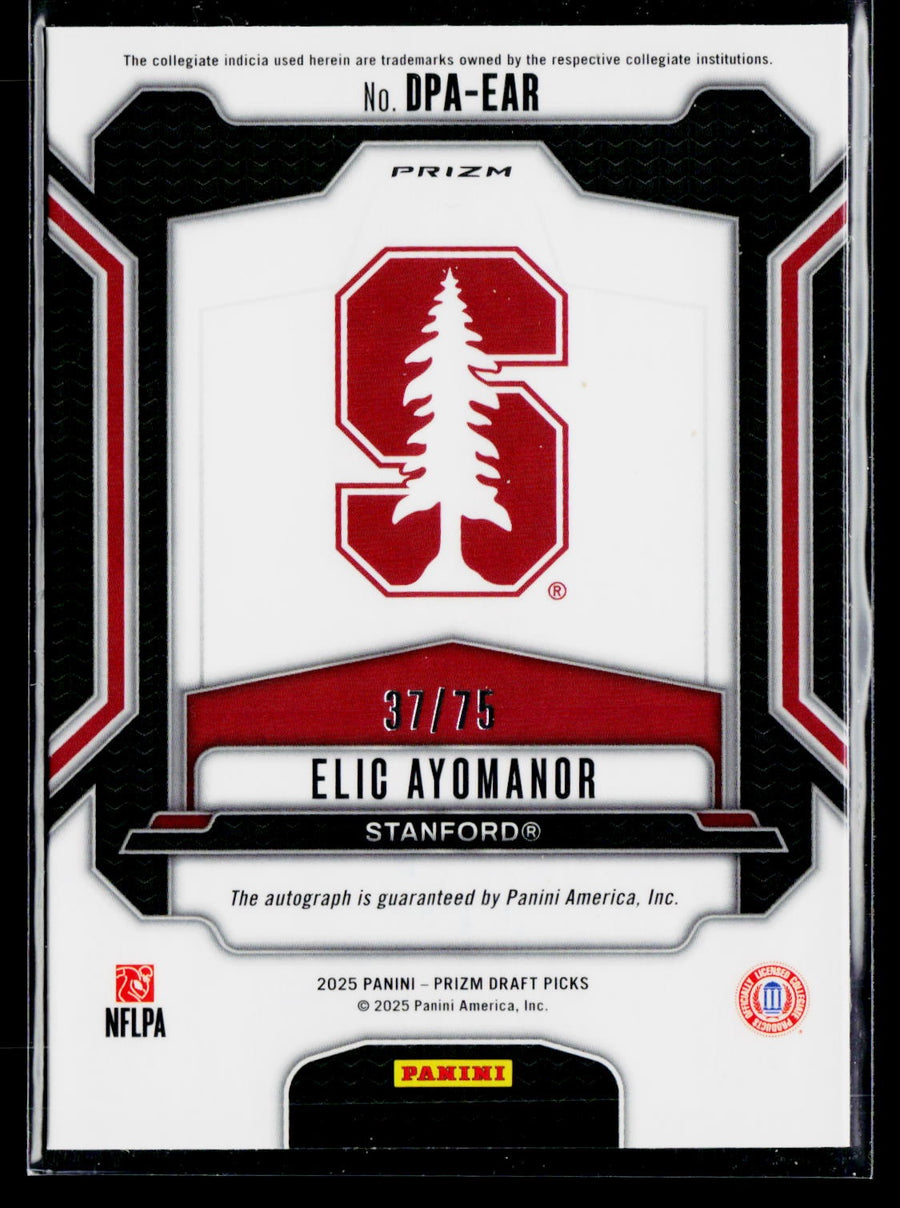 2025 Prizm Draft Picks DPA-EAR Elic Ayomanor Orange Wave Auto /75 RC