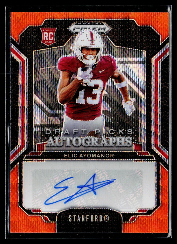 2025 Prizm Draft Picks DPA-EAR Elic Ayomanor Orange Wave Auto /75 RC