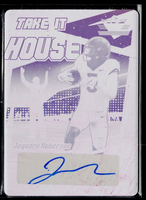 2022 Leaf Valiant TH-JR1 Jaquarii Roberson Take It House Magenta Plate 1/1 Auto