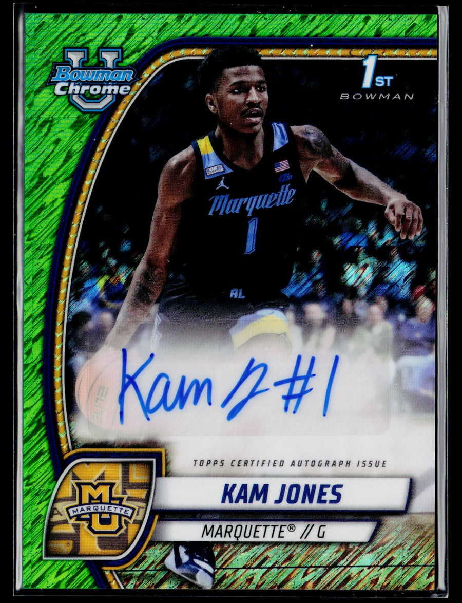 2024-25 Bowman U Chrome #39 Kam Jones Green Shimmer Refractor Auto