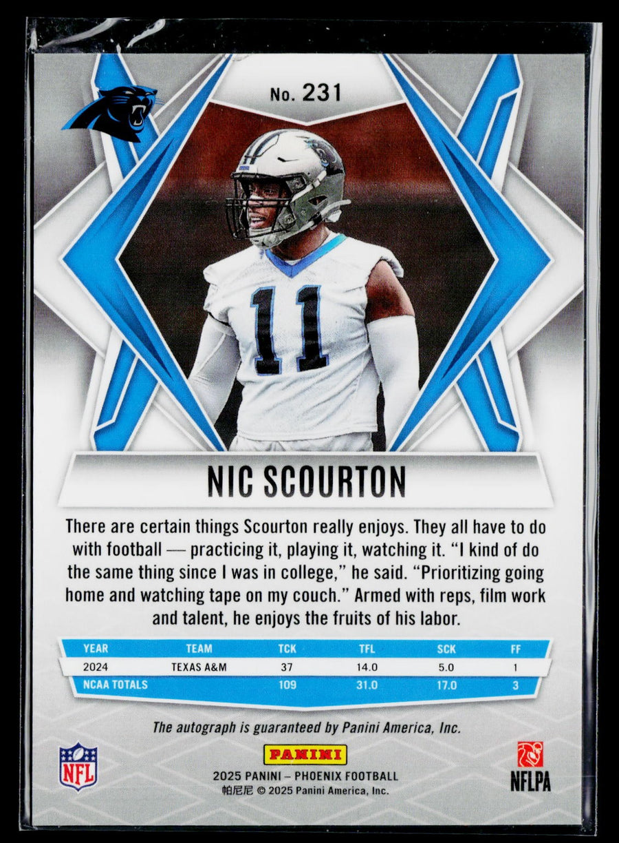 2025 Panini Phoenix #231 Nic Scourton Rookie Autographs Hyper Prizm RC