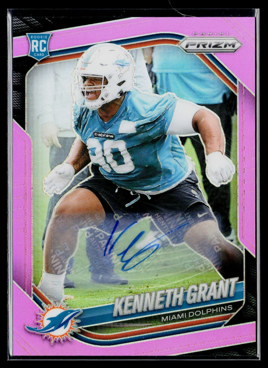 Panini 2025 Panini Prizm 374 Kenneth Grant Prizm Rookie Autographs Pink / AU
