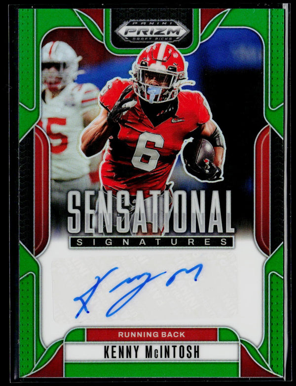 2025 Prizm Draft Picks SS-KMC Kenny McIntosh Sensational Signatures Green Auto